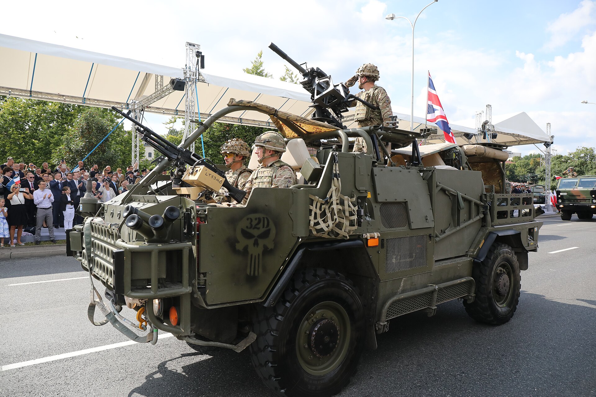 August 15, 2018. Military parade in Warsaw, Poland. British Army. Celebration of the Polish Army Day with the participation of the Marshal o